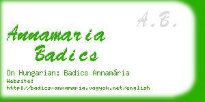 annamaria badics business card